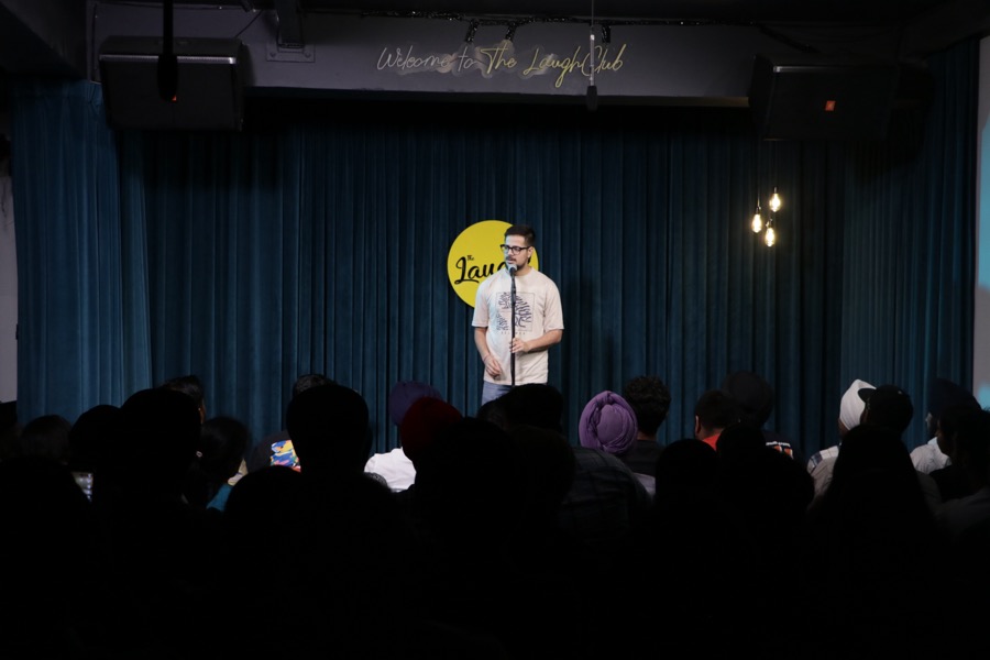 Rajat Thakur performing at The Laugh Club